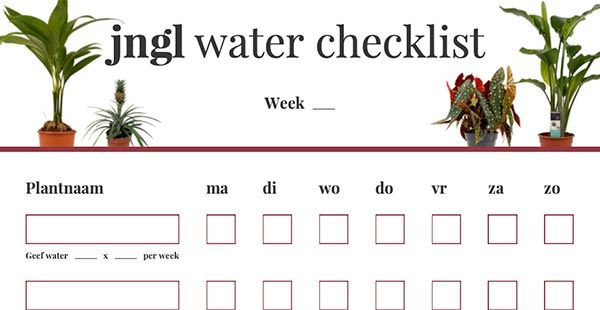 Gratis download: Water geven checklist